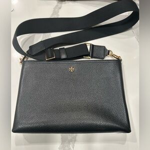 Tory Burch Black Pebbled Leather Crossbody